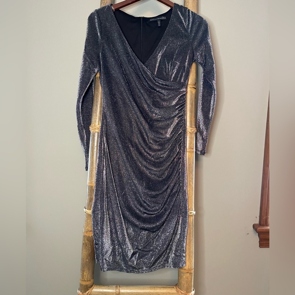 Elegant Silver  Glitter Dress